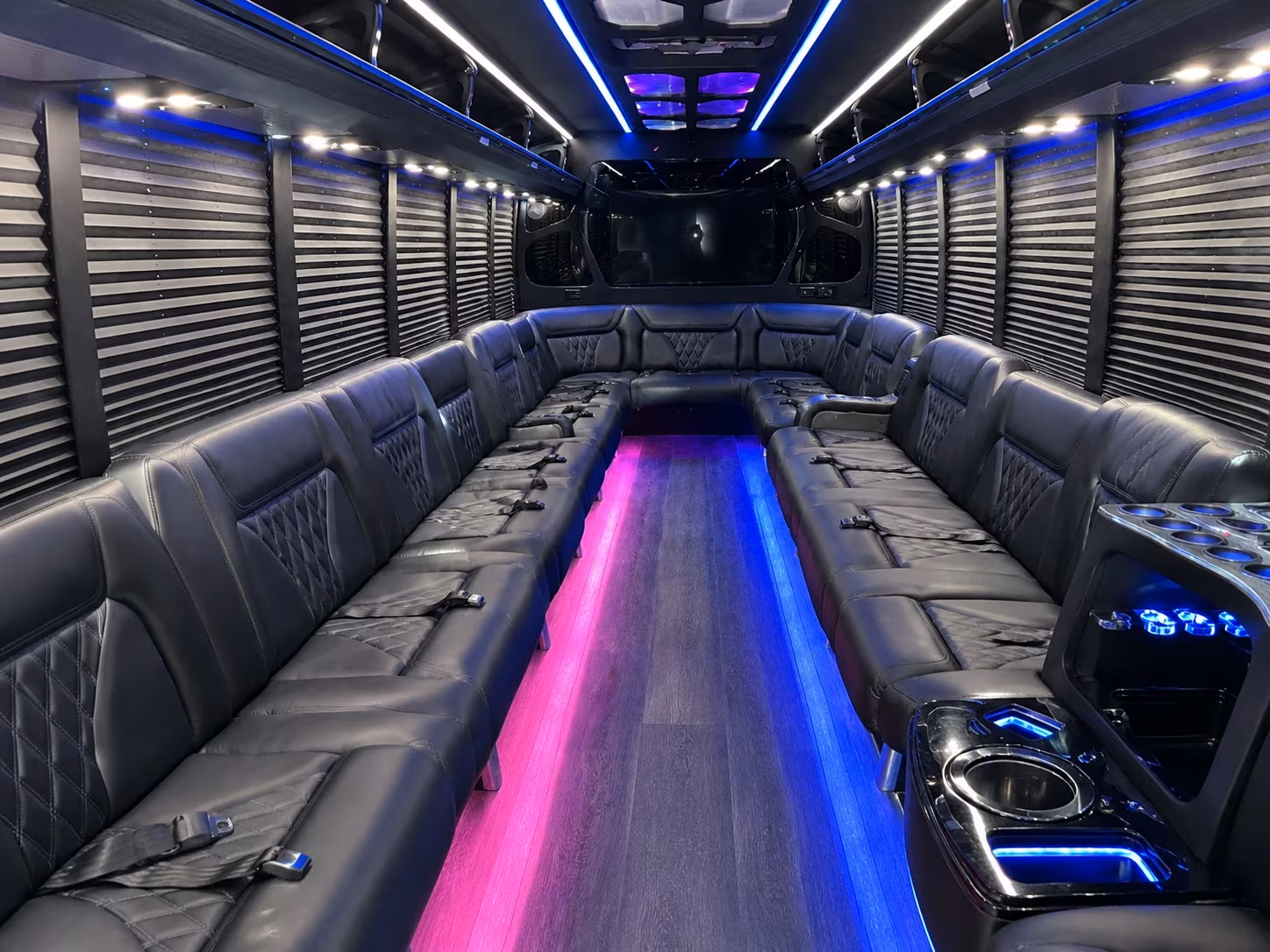 Santa Ana Concert & Music Festival Transportation party bus interior