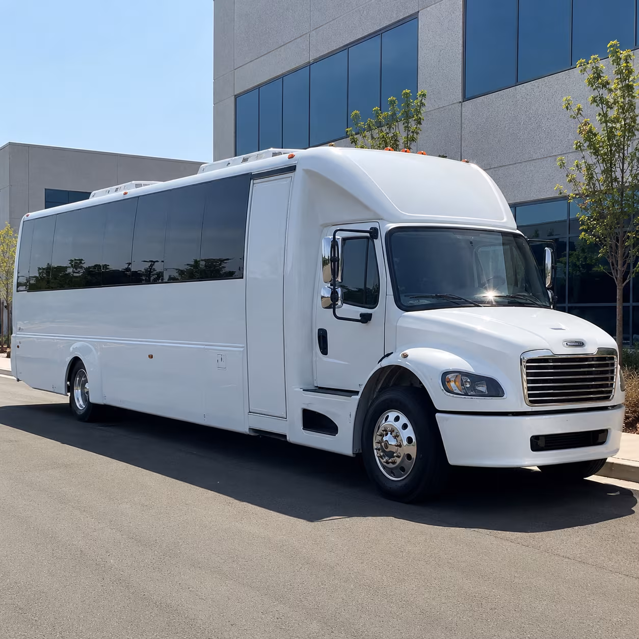 Santa Ana Private Event Transportation party bus exterior
