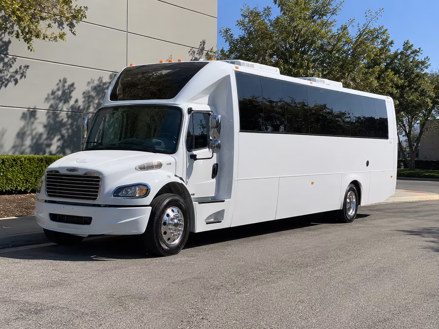Santa Ana Sporting Event Transportation party bus exterior