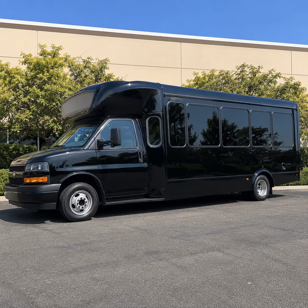 Santa Ana Sporting Event Transportation party bus exterior