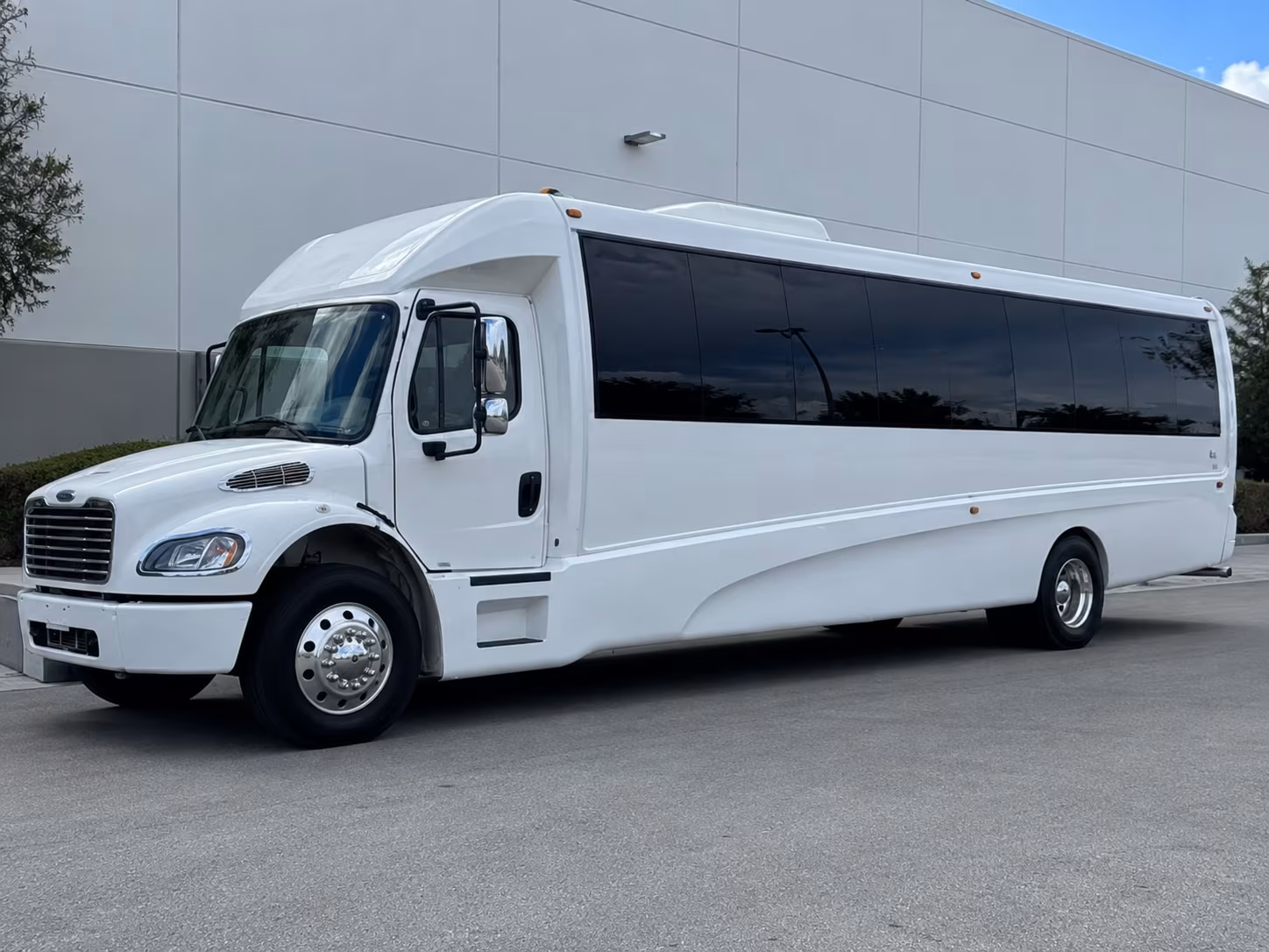 Santa Ana Sporting Event Transportation party bus exterior